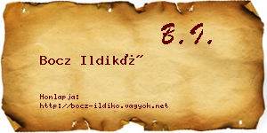 Bocz Ildikó névjegykártya