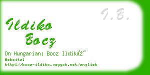 ildiko bocz business card